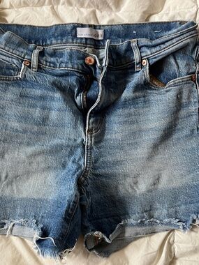 Light Wash Distressed Denim Cutoff Shorts